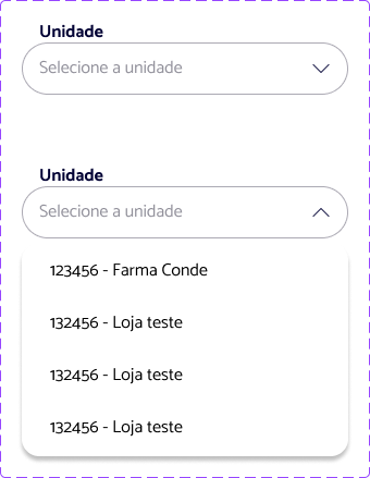 Dropdown component variations