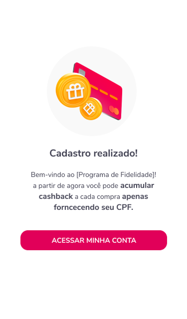 Welcome credit screen