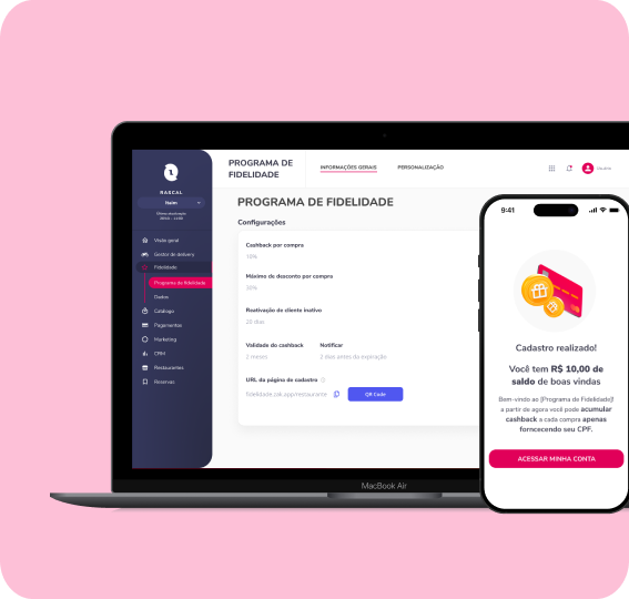 CRM and Loyalty SaaS Dashboard interface